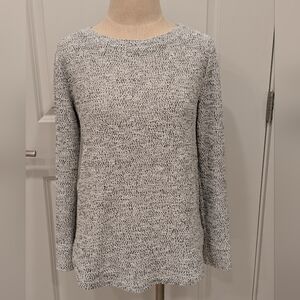 LOFT Black And White Marled Top